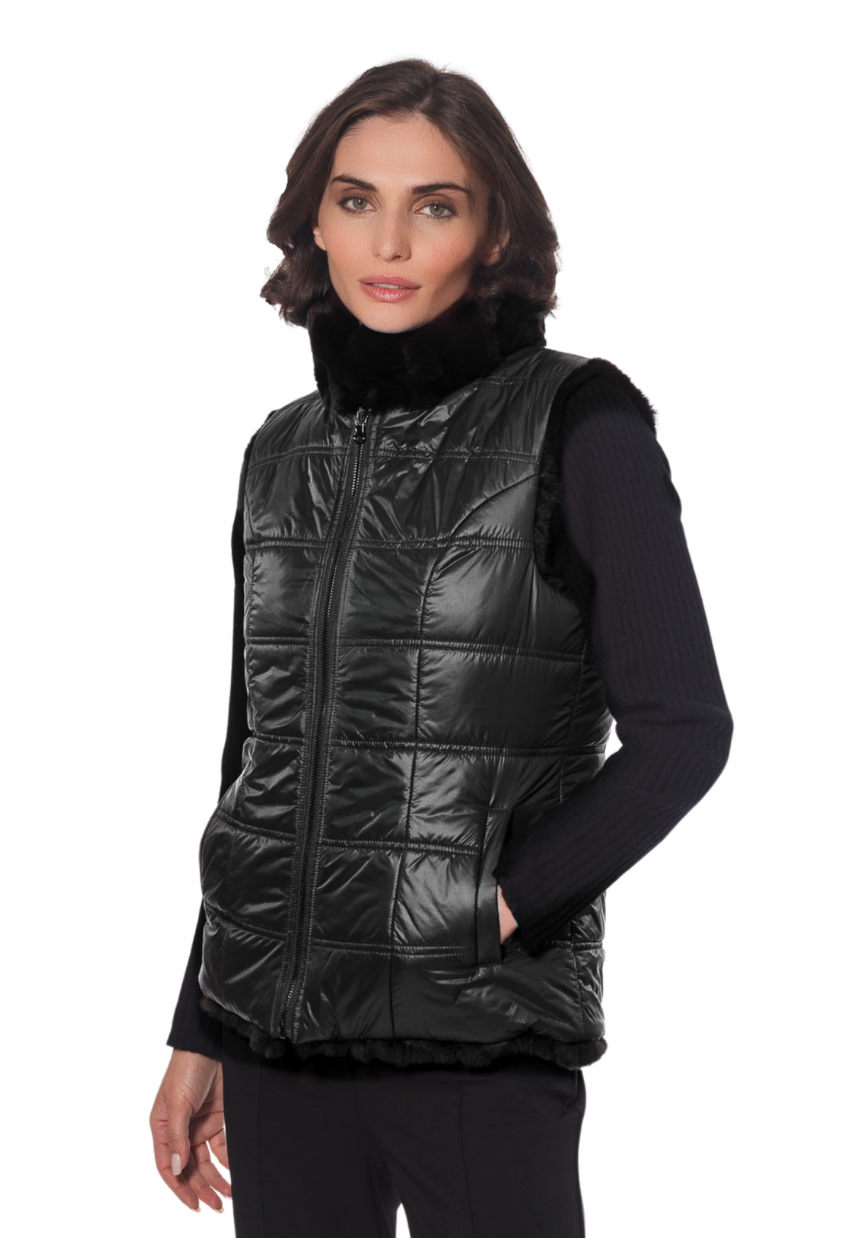 Linda Richards FK260 Rex Rabbit Reversible Vest 6 Colors